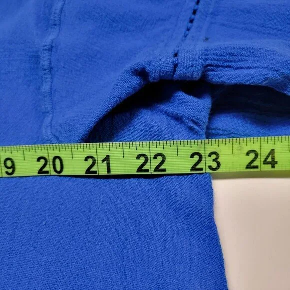Blue top Blouse Oversized Loose Fitting Cotton Blouse Top- Size M - NEW! - Picture 5 of 5